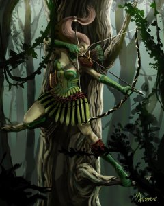 by mansarali on deviantart; it is impossible to find an image of an elf who is *not* a good archer